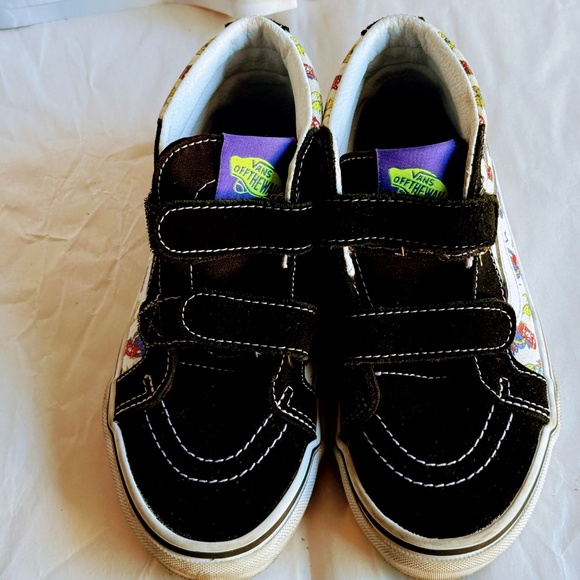 Kids Size US 1.5 (Euro size 32, 19.5 cm) High Top Velcro Vans - Like New! - Picture 3 of 8